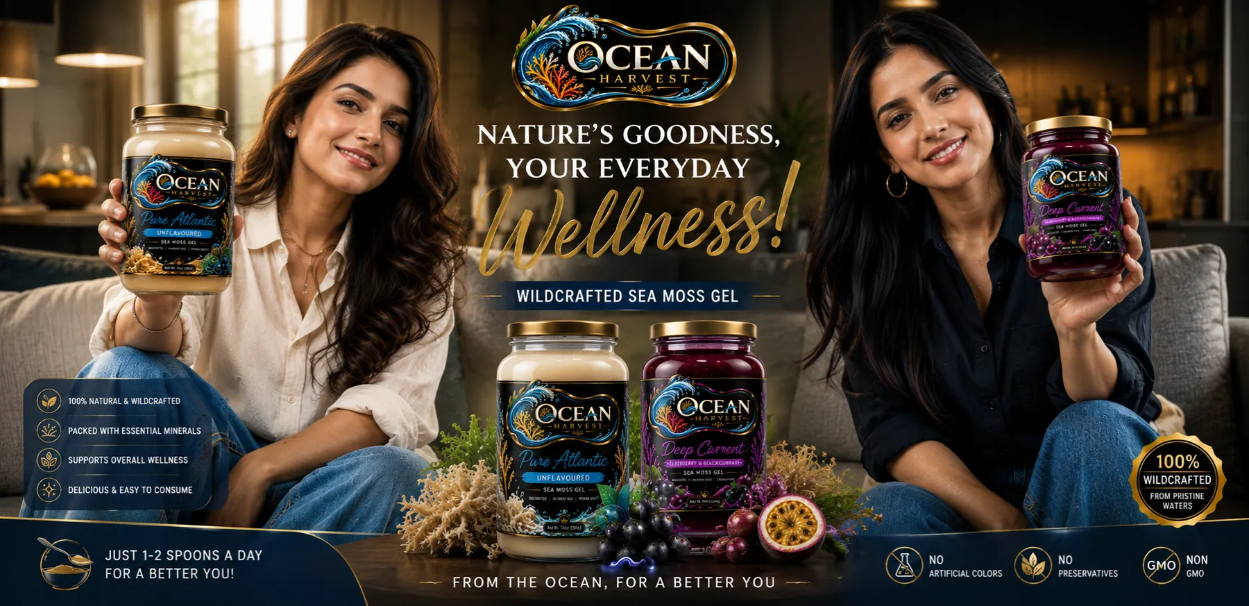 Two women with Ocean Harvest sea moss gel